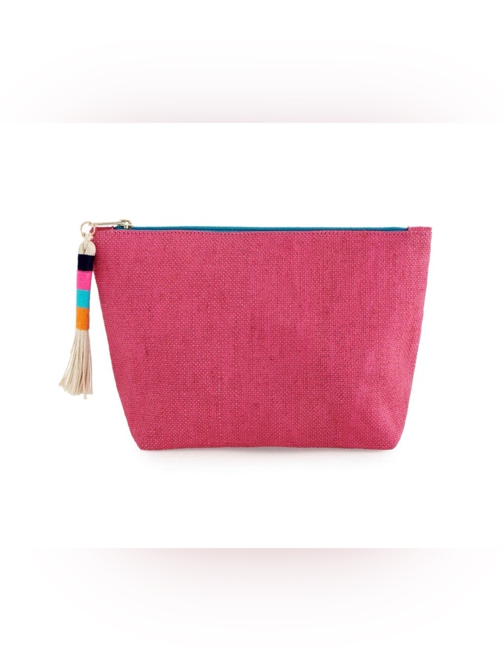 Shiraleah Pink Cosmetic Pouch with Teal Zip
